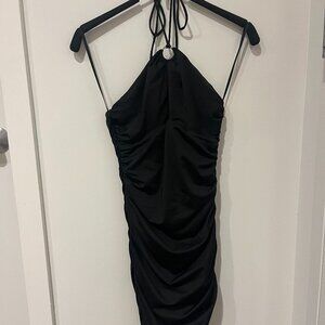 Black Princess Polly Halter Body Con Dress